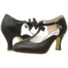 Nero 7,5 cm retro vintage FLAPPER-11 Pinup scarpe décolleté con tacchi bassi
