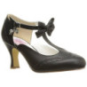 Nero 7,5 cm retro vintage FLAPPER-11 Pinup scarpe décolleté con tacchi bassi