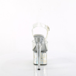 Argento 18 cm ESTEEM-708CK glitter plateau con tacco cromo