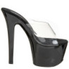 Nero Trasparente 18 cm PLEASER SKY-301 Plateau Mules Alte
