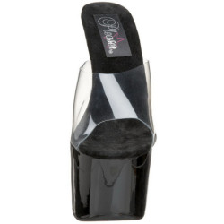 Nero Trasparente 18 cm PLEASER SKY-301 Plateau Mules Alte