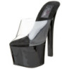 Nero Trasparente 18 cm PLEASER SKY-301 Plateau Mules Alte