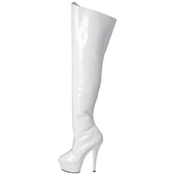Bianco 15 cm KISS-3010 plateau suola stivali alti lunghi