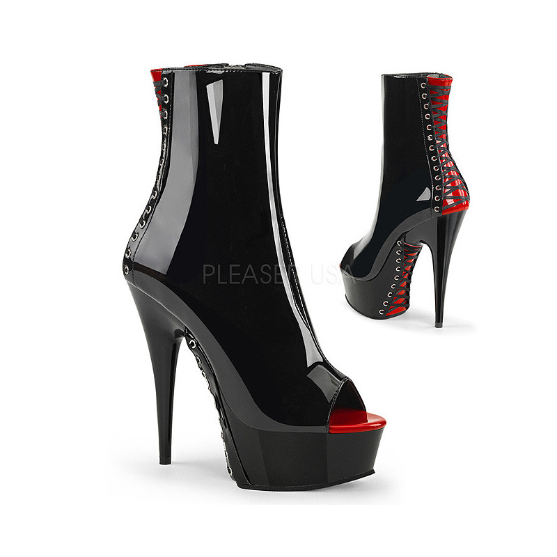 Verniciata 15 cm DELIGHT-1025 stivaletti spuntate tacco altissime