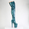 Glitter verde acqua 20 cm FLAMINGO-3020GP stivali sopra il ginocchio con stringati