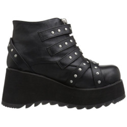 Ecopelle 8 cm DemoniaCult SCENE-30 stivaletti gotico con fibbie