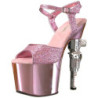 Rosa 18 cm Pleaser REVOLVER-709G Tacchi Alti Cromo Plateau