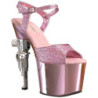 Rosa 18 cm Pleaser REVOLVER-709G Tacchi Alti Cromo Plateau