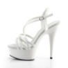 Bianco 15 cm Pleaser DELIGHT-613 Sandali Donna con Tacco