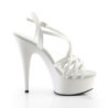 Bianco 15 cm Pleaser DELIGHT-613 Sandali Donna con Tacco