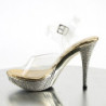 Dorato Strass 12 cm ELEGANT-408 Plateau Sandali Tacco Altissimo