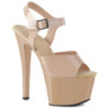 Tacco alto beige 18 cm SKY-308N elasticizzato tacco alto plateau