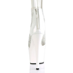 Bianco tacco alto 18 cm ADORE-765RM scintillare plateau scrape con tacco alto