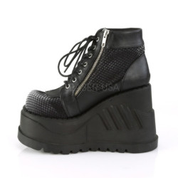 Ecopelle 12 cm STOMP-18 lolita stivaletti con zeppa plateau