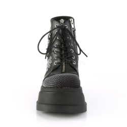 Ecopelle 12 cm STOMP-18 lolita stivaletti con zeppa plateau