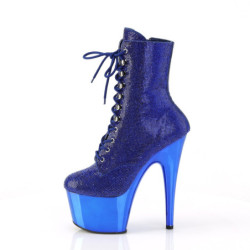 Blu strass stivaletti pleaser con plateau e tacco 18 cm ADORE-1020CHRS