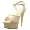 Beige 15 cm DELIGHT-609 tacco alto pleaser con plateau
