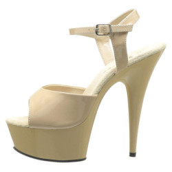 Beige 15 cm DELIGHT-609 tacco alto pleaser con plateau