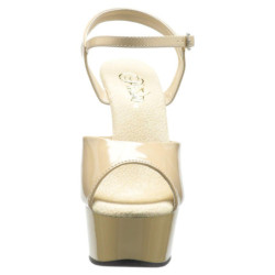 Beige 15 cm DELIGHT-609 tacco alto pleaser con plateau