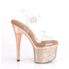 Trasparente 18 cm ESTEEM-708CHLG piattaforma sandali tacco alto exotic pole oro