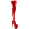 Vinile crotch 20 cm FLAMINGO-4000 Rosso stivali alti donna al ginocchio