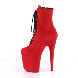 Rosso faux suede 20 cm FLAMINGO-1020FS stivaletti da pole dance