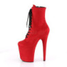 Rosso faux suede 20 cm FLAMINGO-1020FS stivaletti da pole dance