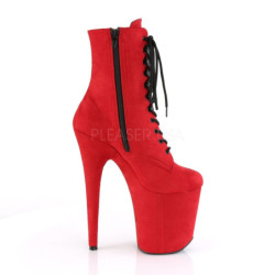 Rosso faux suede 20 cm FLAMINGO-1020FS stivaletti da pole dance