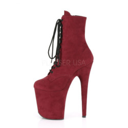 Borgogna faux suede 20 cm FLAMINGO-1020FS stivaletti da pole dance