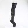 Vegano 20 cm CRAZE-3050 Heelless overknee stivali pony alto pleaser neri