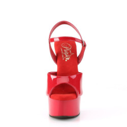 Rosso sandali pleaser con plateau e tacco 15 cm GLEAM-609