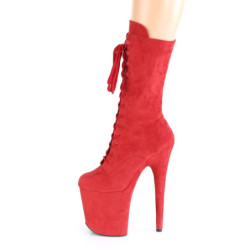 Vegano suede 20 cm FLAMINGO-1050FS stivali tacco piattaforma exotic pole in rosso