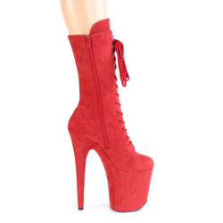 Vegano suede 20 cm FLAMINGO-1050FS stivali tacco piattaforma exotic pole in rosso