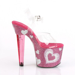 Rosa 18 cm LOVESICK-708HEART Scarpe da donna con pietre scintillanti