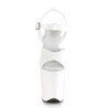 Tacco alto bianchi 20 cm FLAMINGO-808N elasticizzato tacco alto plateau