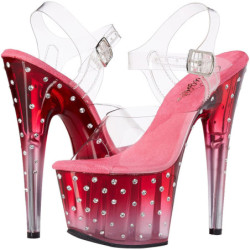 Trasparente sandali pleaser con plateau e tacco 18 cm STARDUST-708T