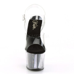 Nero 18 cm SKY-308G-T scintillare plateau sandali donna con tacco