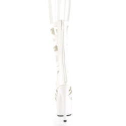 Bianco Ecopelle 18 cm ADORE-700-48 Sandali piattaforma con lacci alla caviglia
