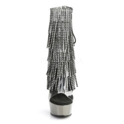 Grigio 15 cm DELIGHT-1017RSF stivaletti con frange donna tacco alto
