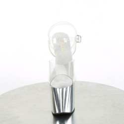 Argento trasparente 19 cm ENCHANT-708 Calzature plateau con tacco