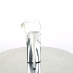 Argento trasparente 19 cm ENCHANT-708 Calzature plateau con tacco