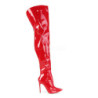 Rosso Verniciata 13 cm COURTLY-3012 Stivali Alti Pleaser