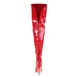 Rosso Verniciata 13 cm COURTLY-3012 Stivali Alti Pleaser