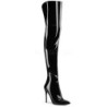 Nero Verniciata 13 cm COURTLY-3012 Stivali Alti Pleaser