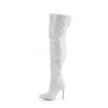 Bianco Glitter 13 cm COURTLY-3015 Stivali Alti Pleaser