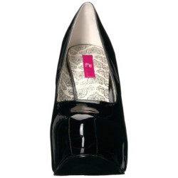 Nero Verniciata 14,5 cm Burlesque TEEZE-06W scarpe décolleté per piedi larghi da uomo