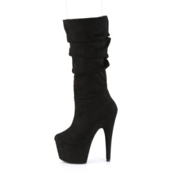 Vegano suede 18 cm ADORE-1061 stivali tacco piattaforma exotic pole in nero