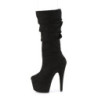 Vegano suede 18 cm ADORE-1061 stivali tacco piattaforma exotic pole in nero