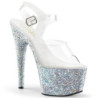 Argento glitter plateau 18 cm ADORE-708LG scarpe da pole dance