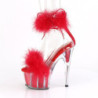 Rosso 18 cm ADORE-724F sandalo tacco alto con piume exotic pole